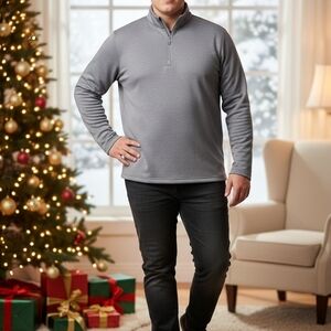 Gray Men's Quarter-Zip Sweatshirt